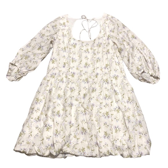 Brock Collection x H&M Bubble Hem Floral Dress Size Large - Picture 2 of 6